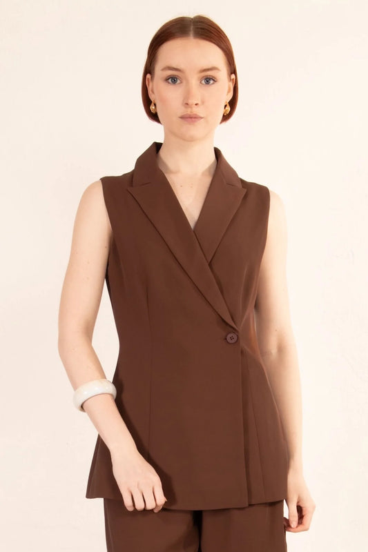 CLARA VEST - Brown