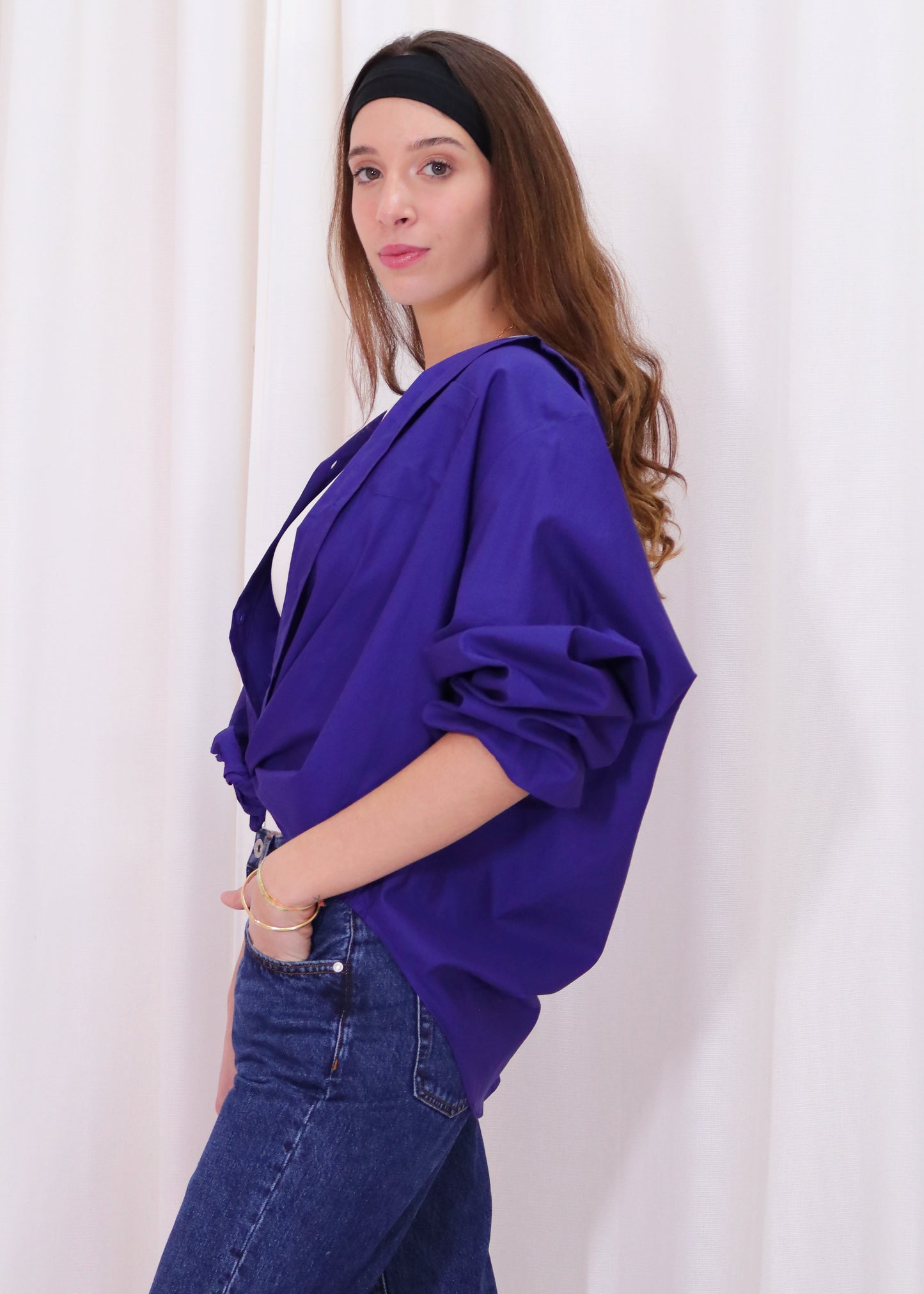 Classic Cotton Shirt - Button Front with Long Sleeves