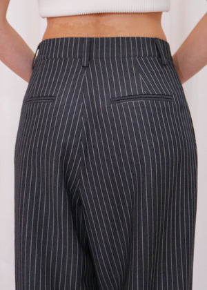 Man Style Pant- Charcoal Stripe