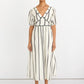 Leslie Strip Bubble Sleeve Maxi Dress