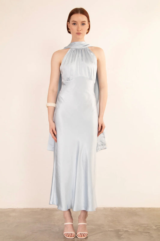 Nova Halterneck Dress - Blue