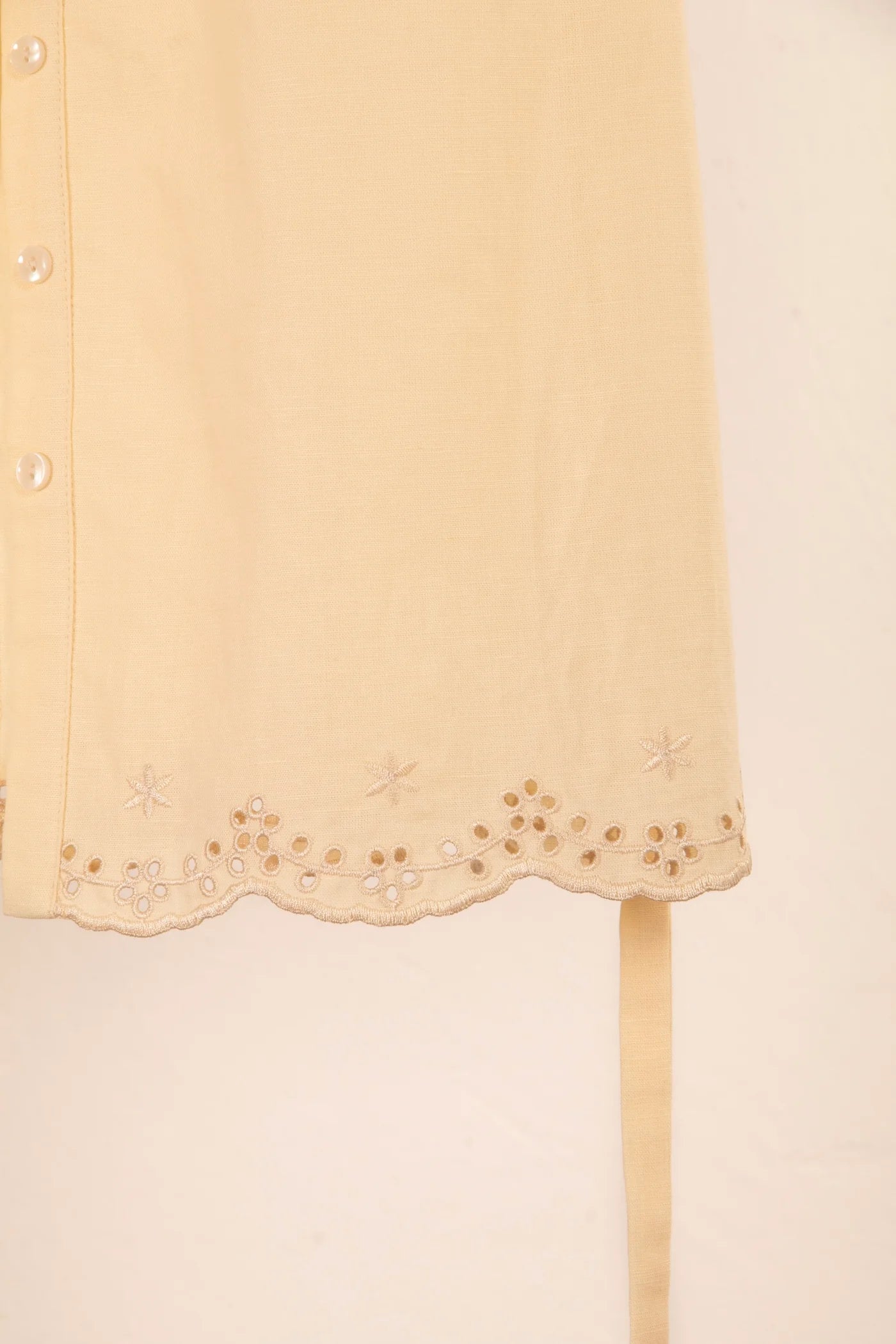 Relle Linen Top - Yellow