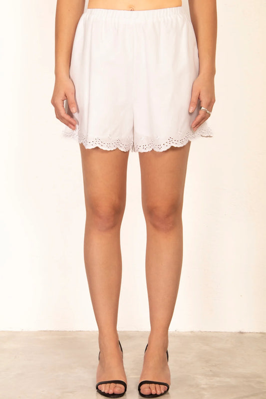 Relle Linen Shorts - White