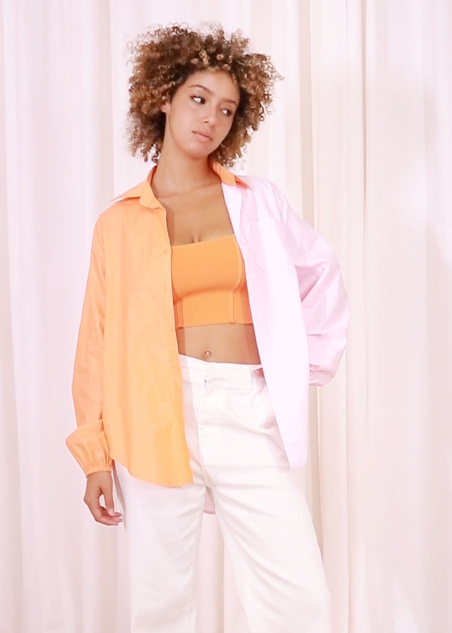 Mia Shirt - Orange / Pink