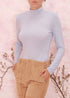 Women ultra-fine cotton turtleneck top/skivvies -Blue