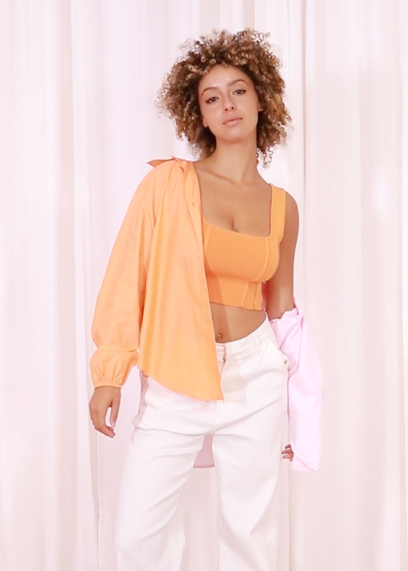 Mia Shirt - Orange / Pink