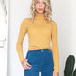 Women ultra-fine cotton turtleneck top/skivvies -Mustard