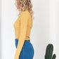 Women ultra-fine cotton turtleneck top/skivvies -Mustard