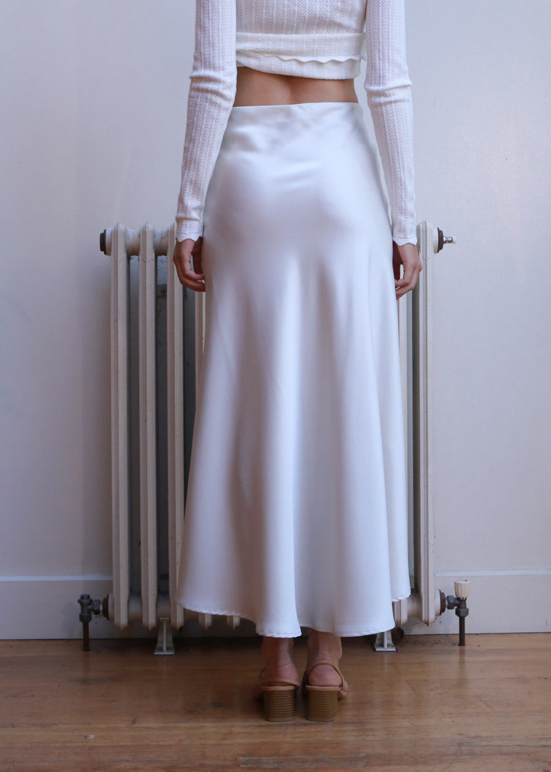 Micas Satin Skirt - White