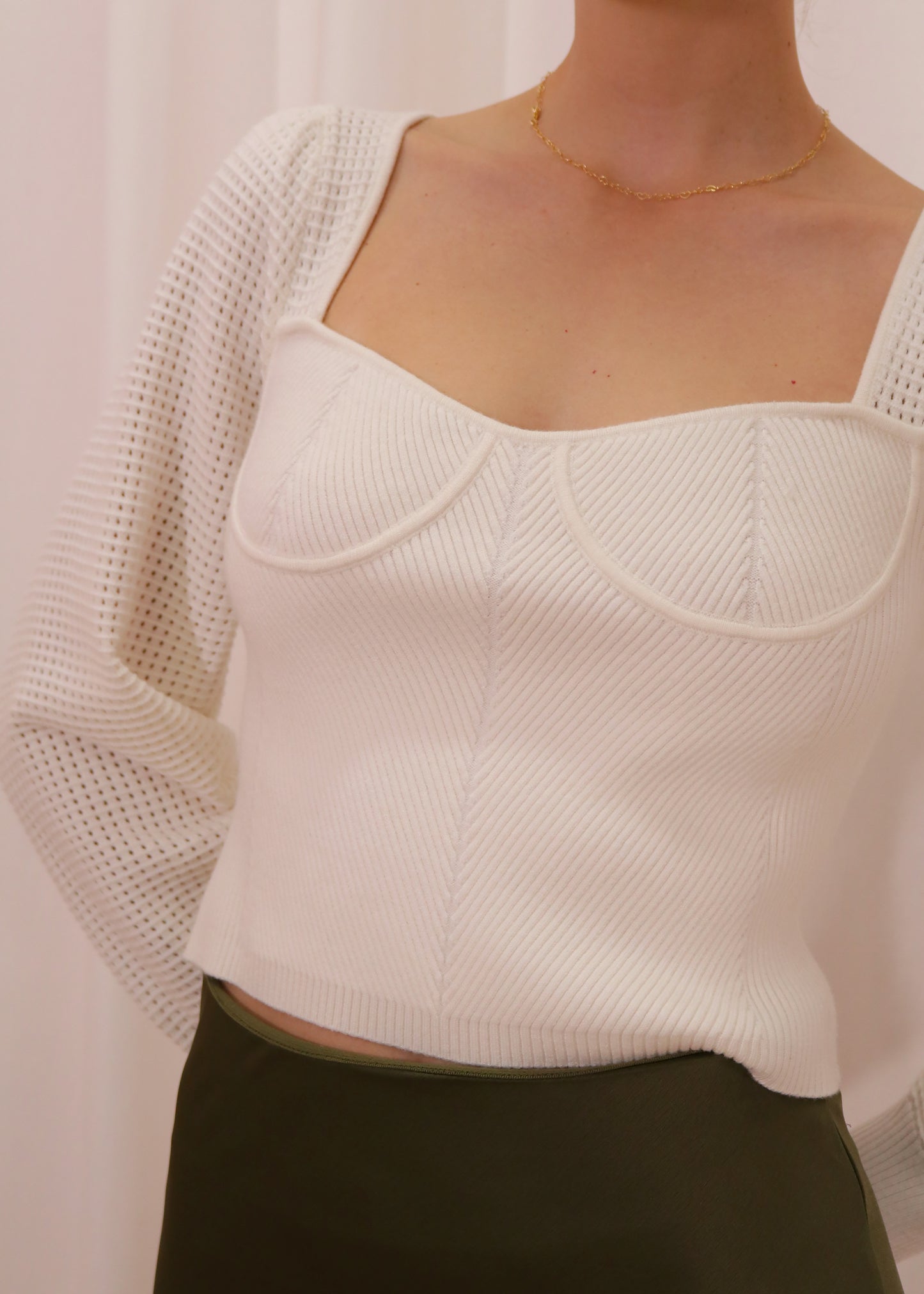 Raven Knit Sweater - White