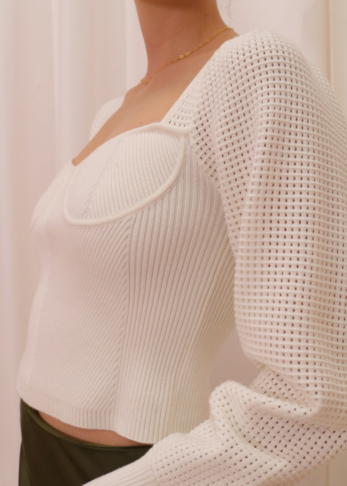 Raven Knit Sweater - White