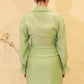 Draped Tencel-Blend Mini Shirt Dress - Olive Green