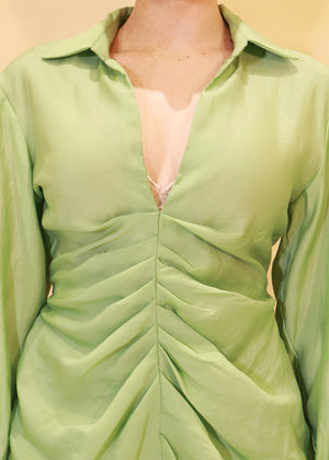 Eden Shirt Dress- Green
