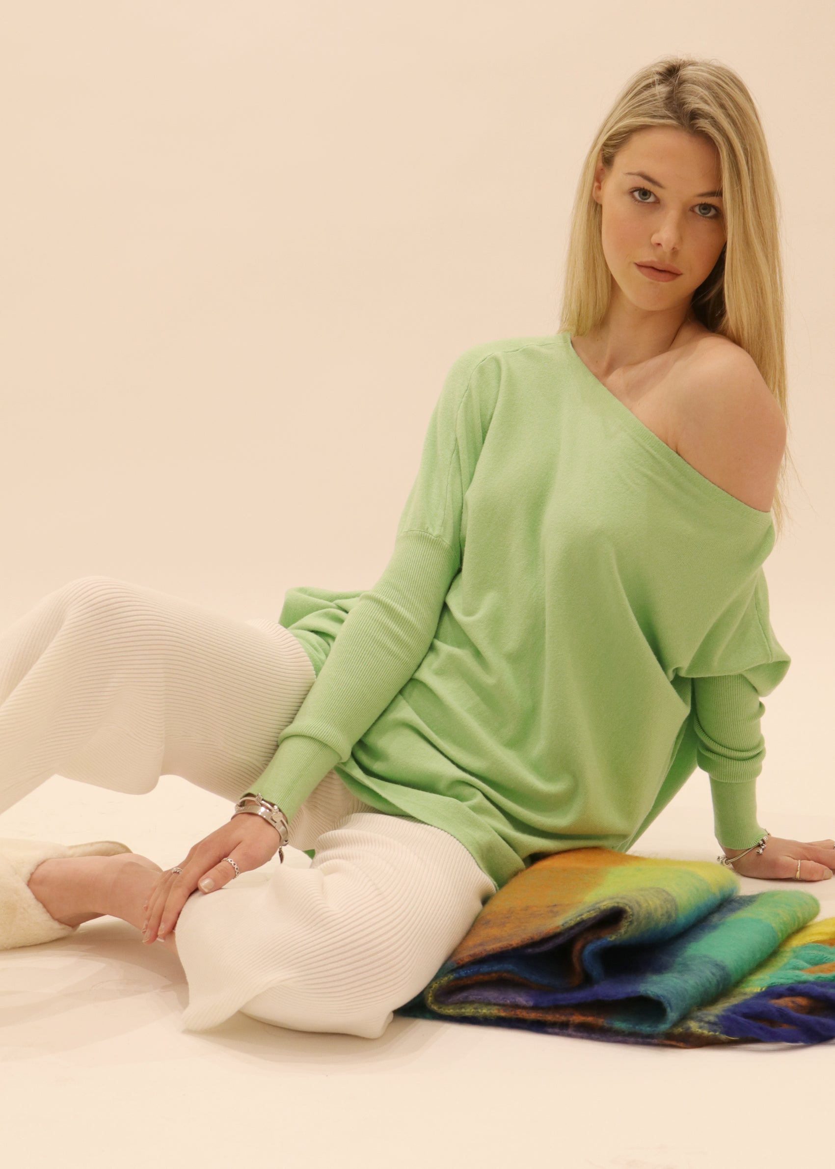 Amazing S005 Knit Jumper, Oversized Knit Jumper Austral in apple green