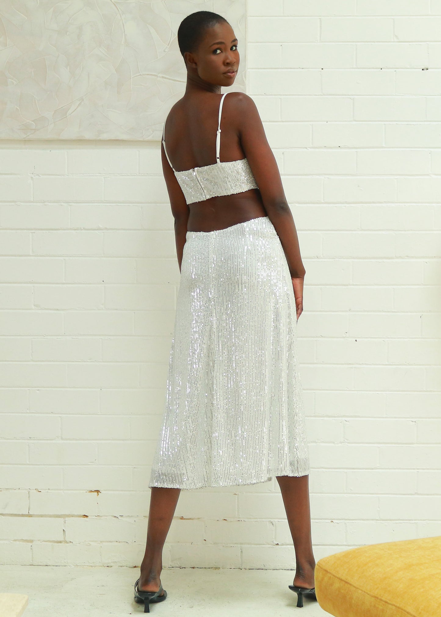 Gabby Sequin Dress White