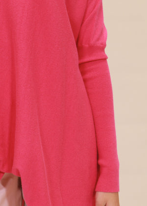 Amazing Knit Jumper In Hot Pink