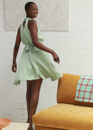 Hamptons Halter-Neck Mini Dress - mint