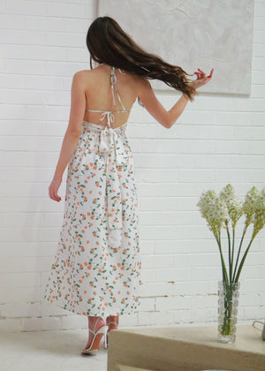 Jaase  Halter Neck Endless Summer Maxi Dress - White Floral