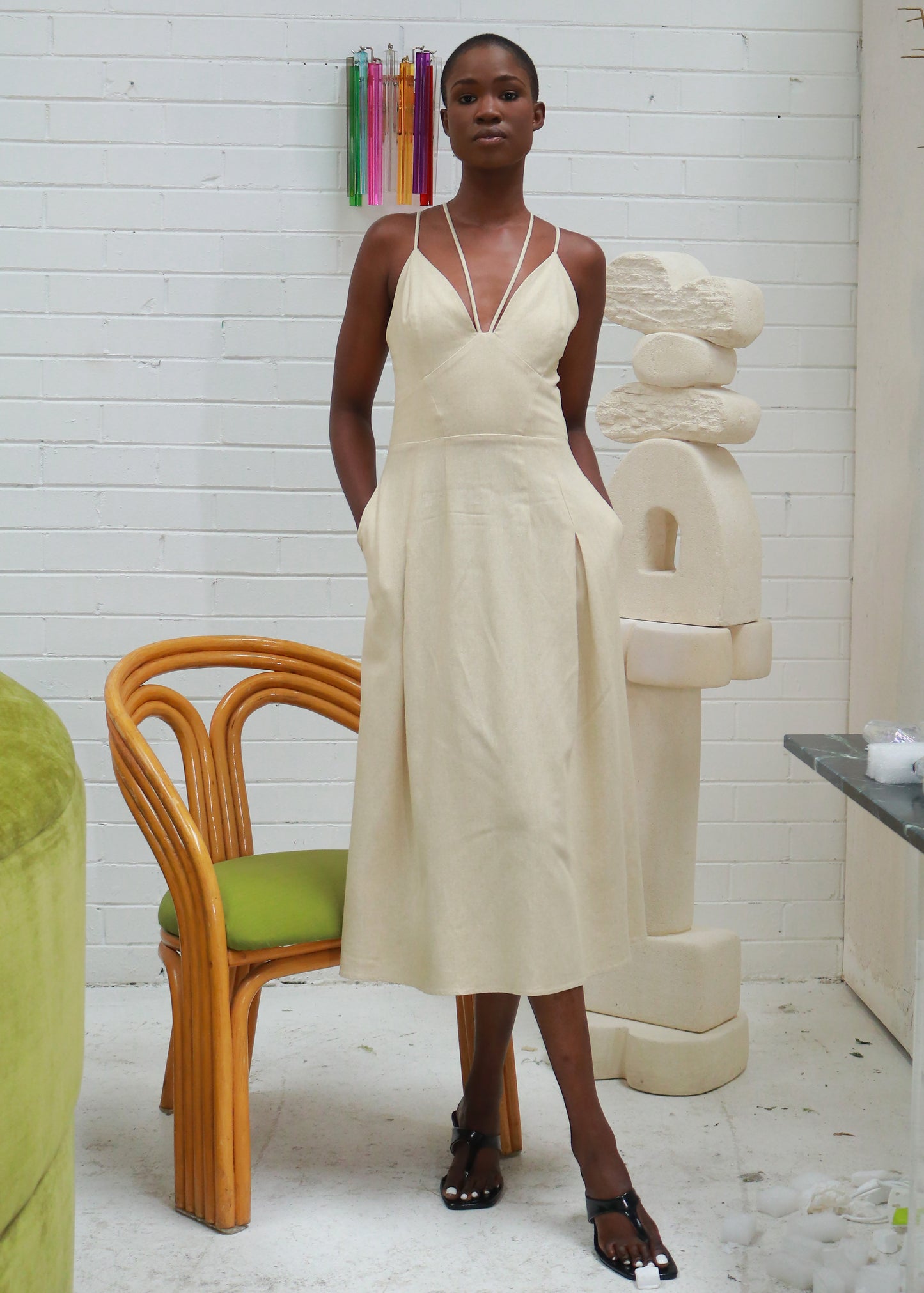 tove linen dress Rahel Dress Light Sand