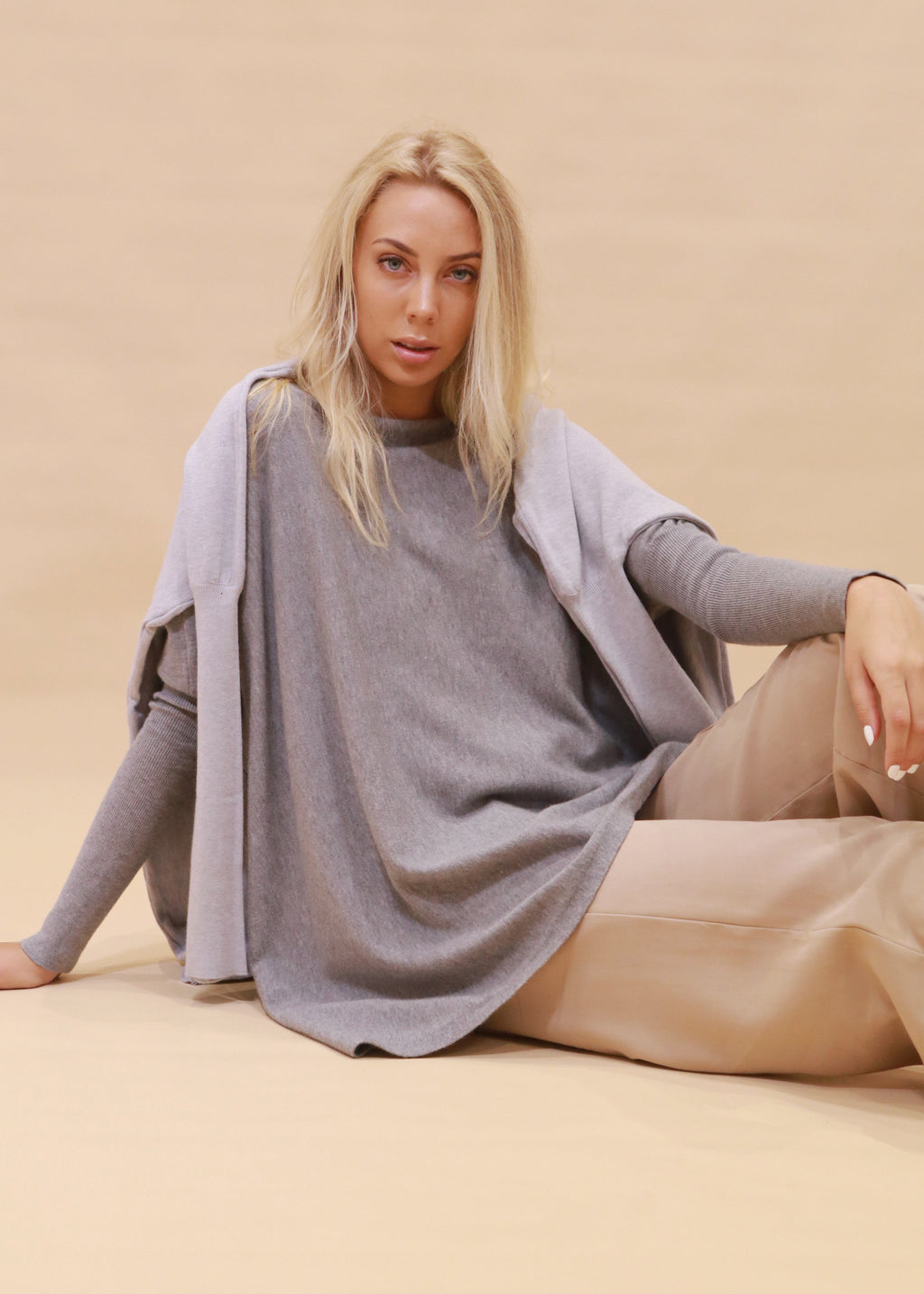 Amazing Women’s Soft Oversized Knit Jumper, Maternity Sweater - Grey Charcoal