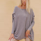 Amazing Women's Soft Oversized Knit Jumper,Sweater - Grey Charcoal