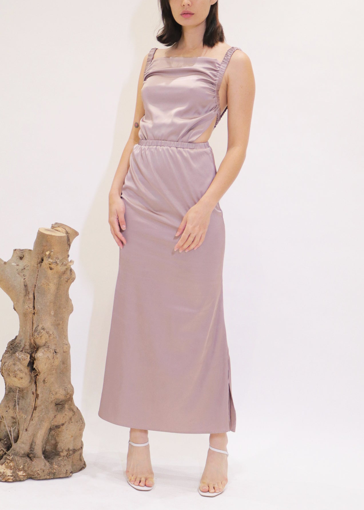 Luna Midi Dress -Taupe