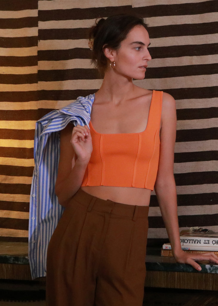 Luna Knit Tank - Orange